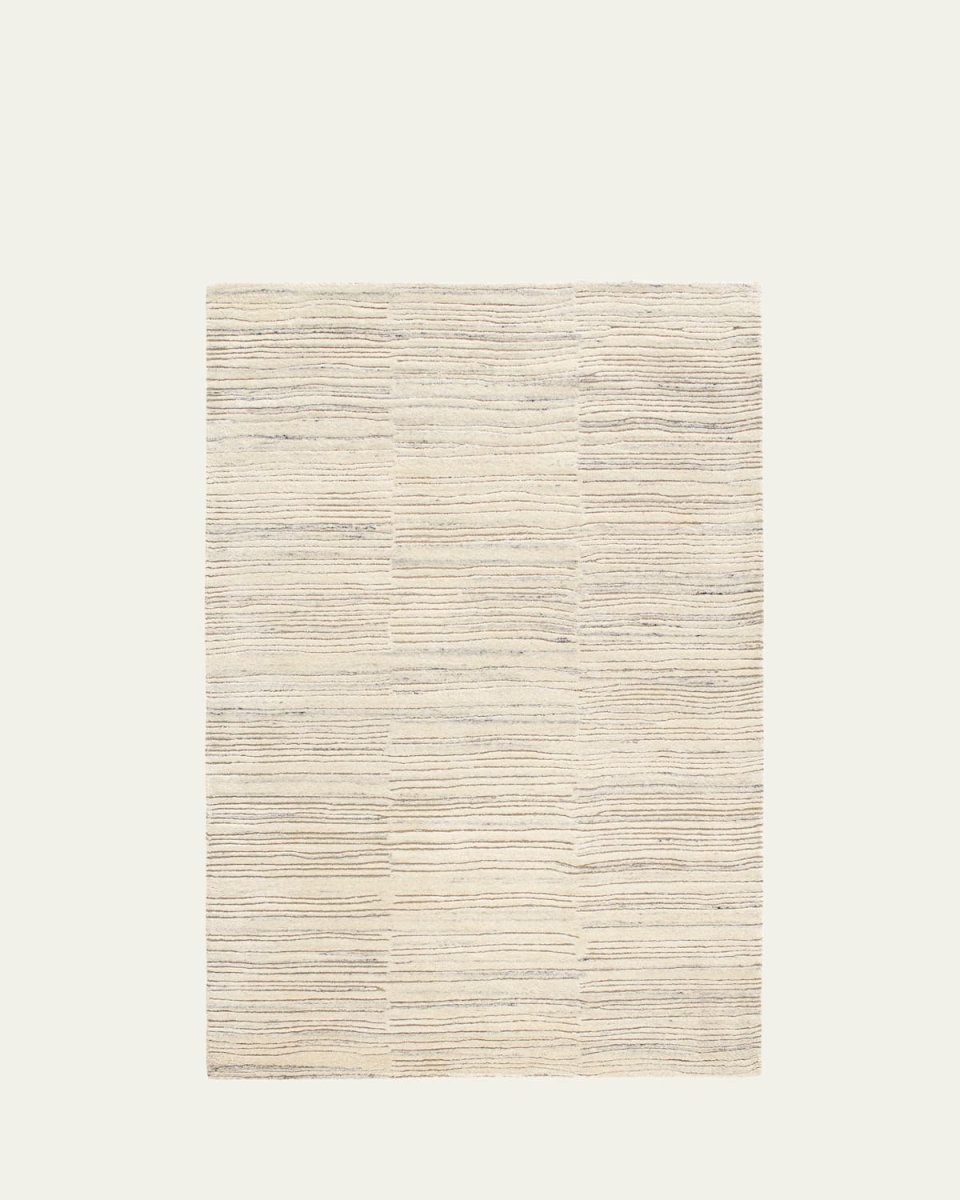 Avery Oatmeal Hand-Tufted Wool Rug, 5' x 8'